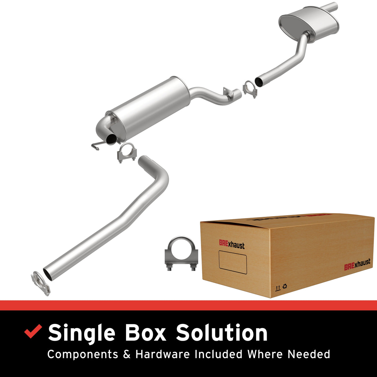 BRExhaust 2003-2007 Ford Focus Direct-Fit Replacement Exhaust System BRExhaust Exhaust System Kit AXOPROS