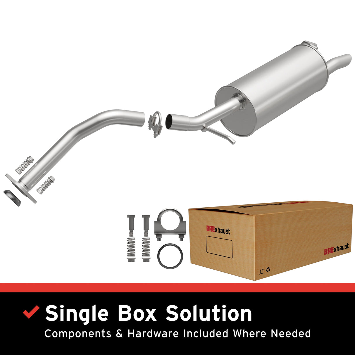BRExhaust 2004-2009 Toyota Prius 1.5L Direct-Fit Replacement Exhaust System BRExhaust Exhaust System Kit AXOPROS