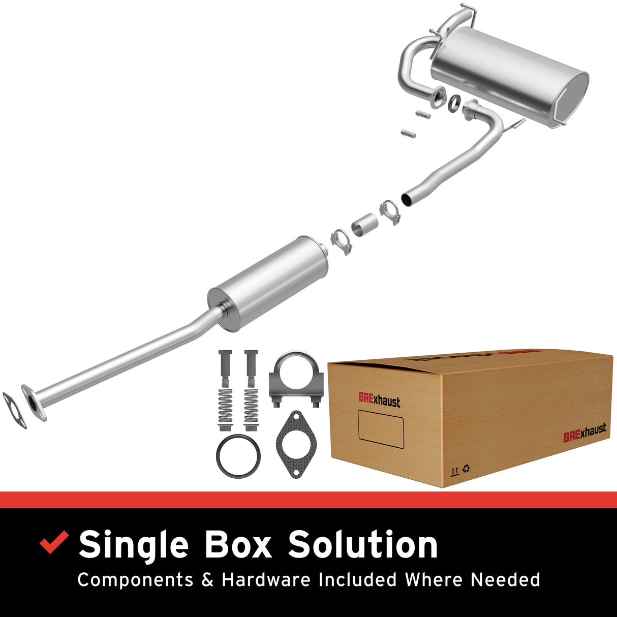 BRExhaust 2005-2006 Nissan X-Trail 2.5L Direct-Fit Replacement Exhaust System BRExhaust Exhaust System Kit AXOPROS