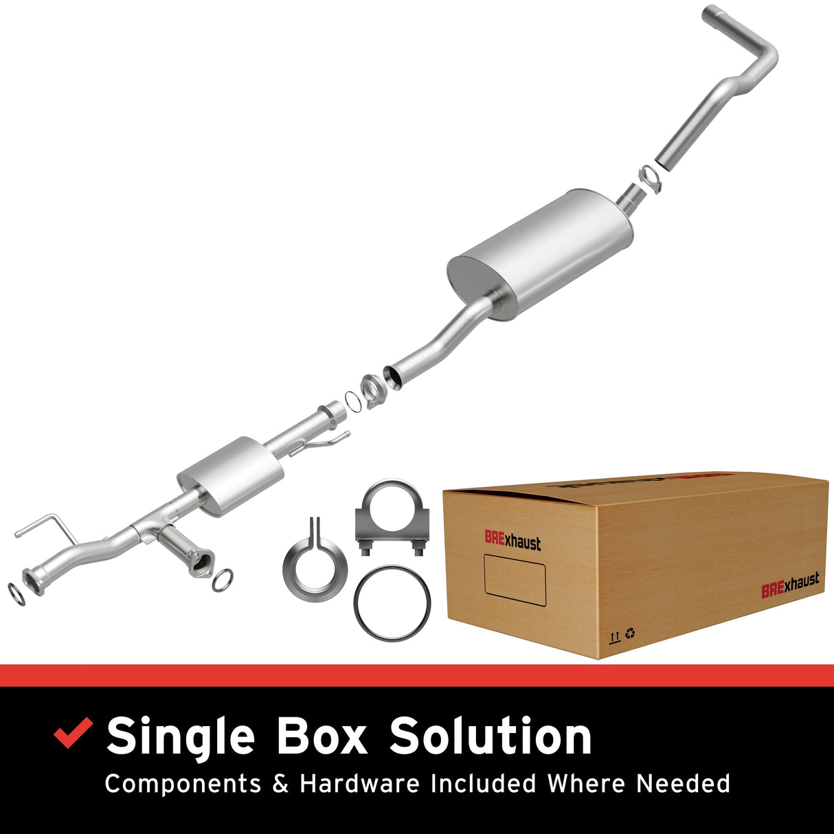 BRExhaust 2005-2006 Toyota Tundra 4.7L Direct-Fit Replacement Exhaust System BRExhaust Exhaust System Kit AXOPROS