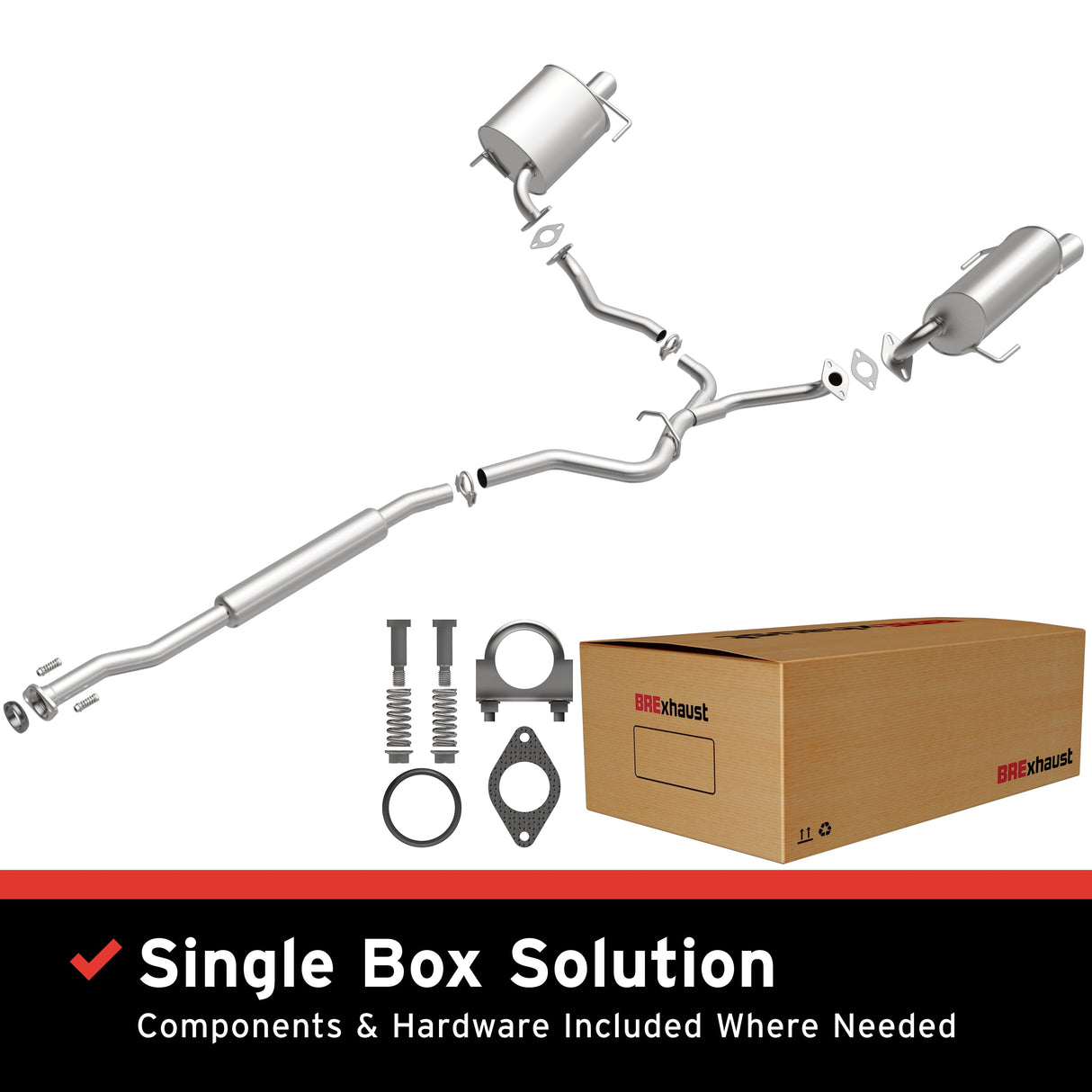 BRExhaust 2005-2007 Subaru Legacy 2.5L Direct-Fit Replacement Exhaust System BRExhaust Exhaust System Kit AXOPROS