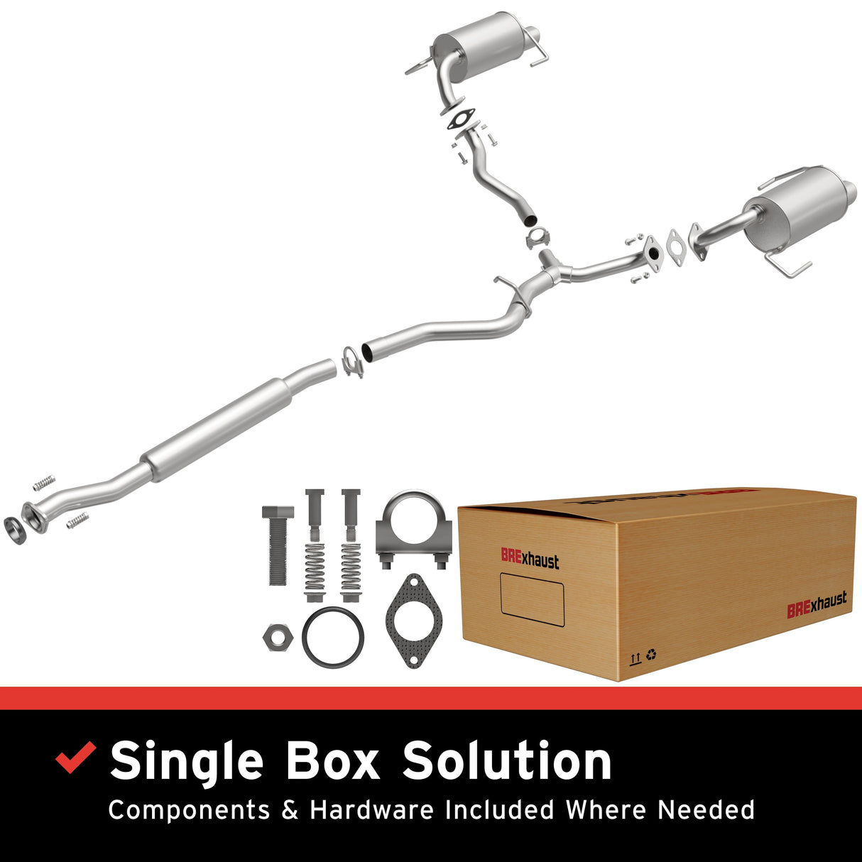 BRExhaust 2005-2009 Subaru Legacy 2.5L Direct-Fit Replacement Exhaust System BRExhaust Exhaust System Kit AXOPROS
