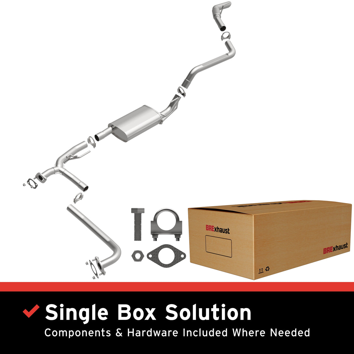 BRExhaust 2005-2012 Nissan Pathfinder 4.0L Direct-Fit Replacement Exhaust System BRExhaust Exhaust System Kit AXOPROS