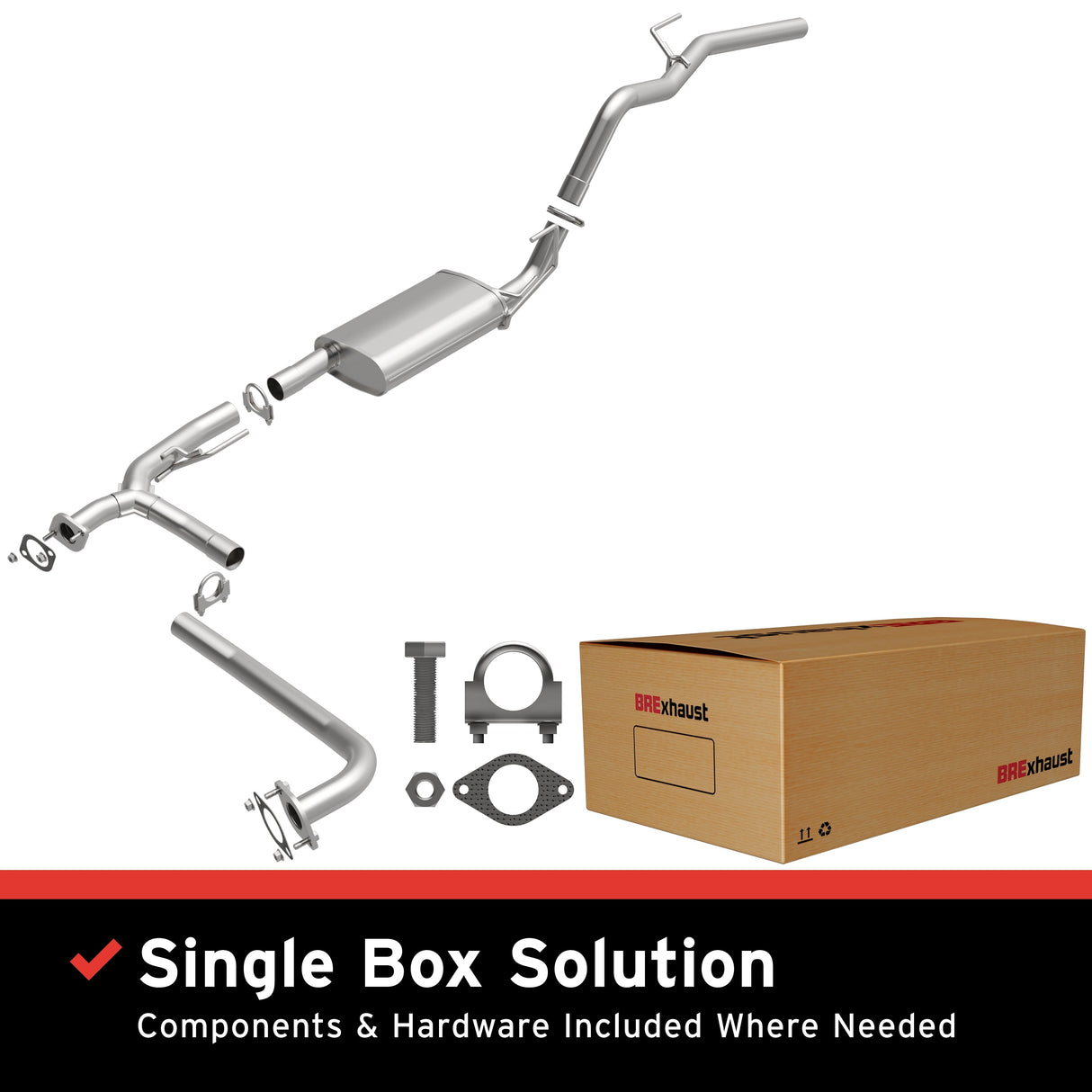 BRExhaust 2005-2014 Nissan Xterra 4.0L Direct-Fit Replacement Exhaust System BRExhaust Exhaust System Kit AXOPROS