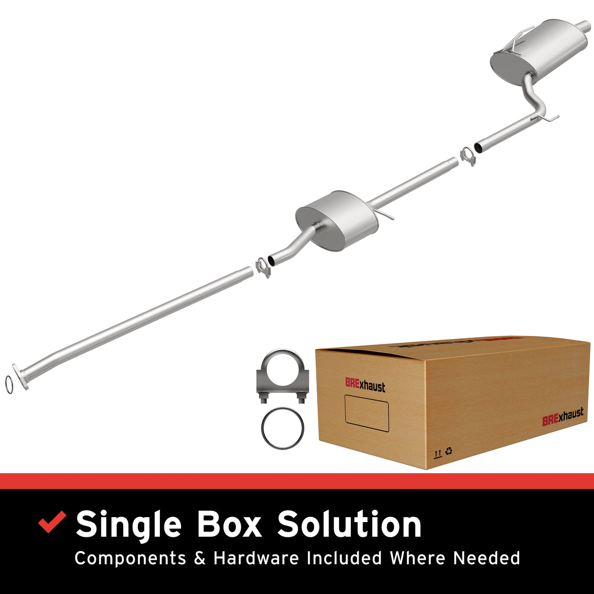 BRExhaust 2006-2007 Honda Accord 2.4L Direct-Fit Replacement Exhaust System BRExhaust Exhaust System Kit AXOPROS