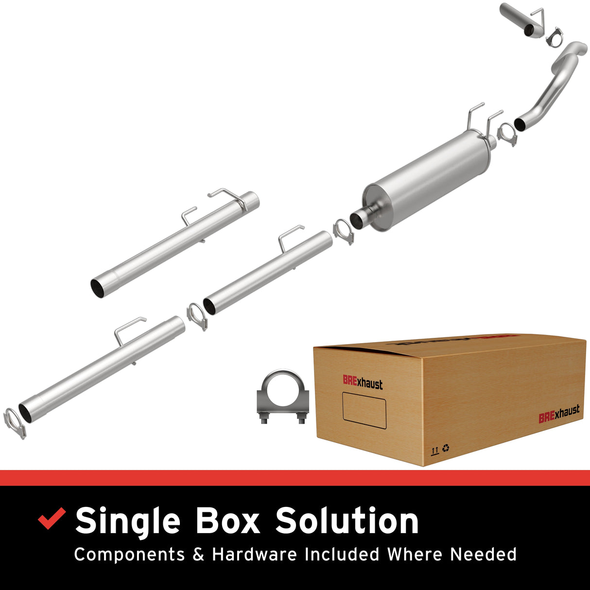 BRExhaust 2006-2008 Dodge Ram 1500 Direct-Fit Replacement Exhaust System BRExhaust Exhaust System Kit AXOPROS