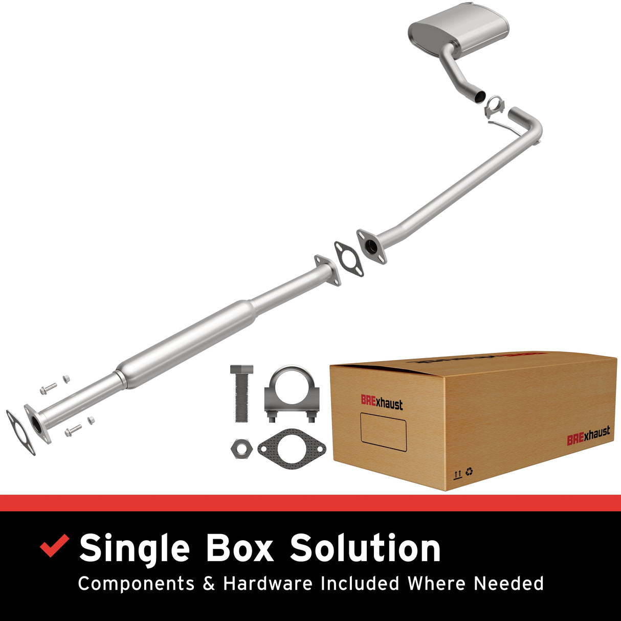 BRExhaust 2006-2008 Kia Optima 2.4L Direct-Fit Replacement Exhaust System BRExhaust Exhaust System Kit AXOPROS