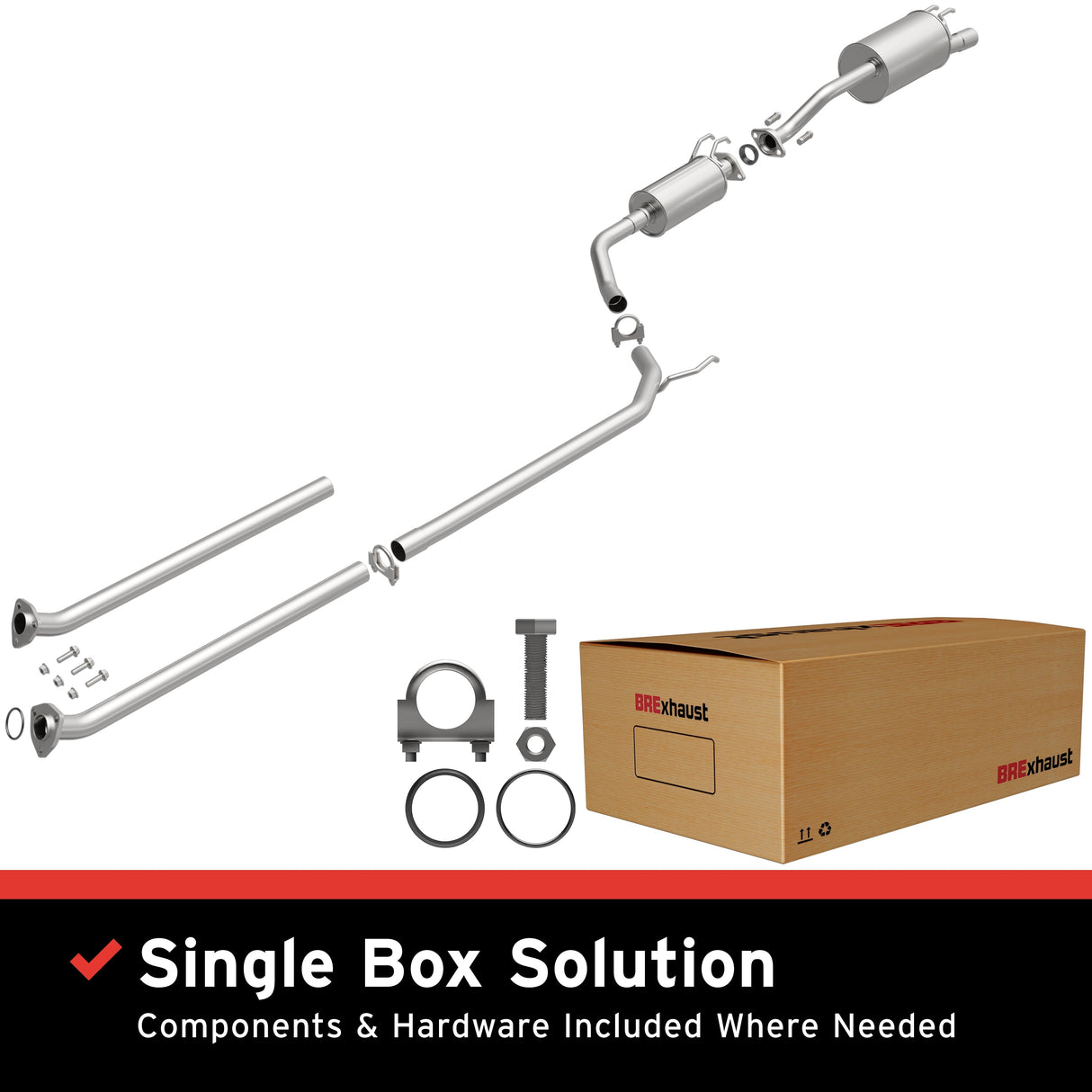 BRExhaust 2006-2011 Honda Civic 1.8L Direct-Fit Replacement Exhaust System BRExhaust Exhaust System Kit AXOPROS