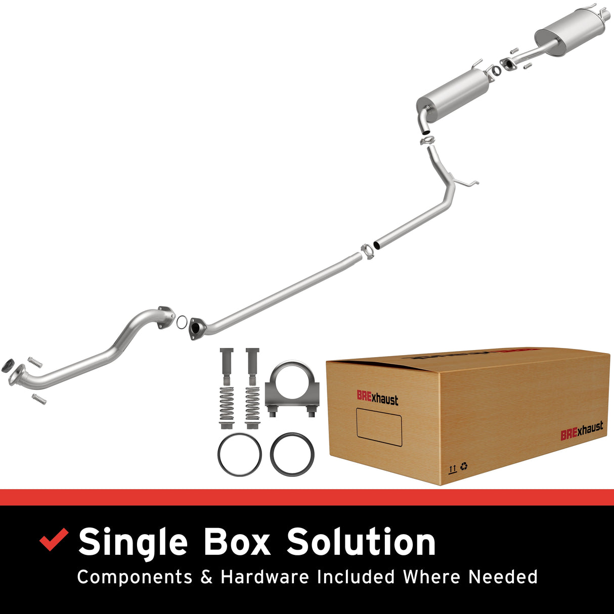 BRExhaust 2006-2011 Honda Civic 1.8L Direct-Fit Replacement Exhaust System BRExhaust Exhaust System Kit AXOPROS