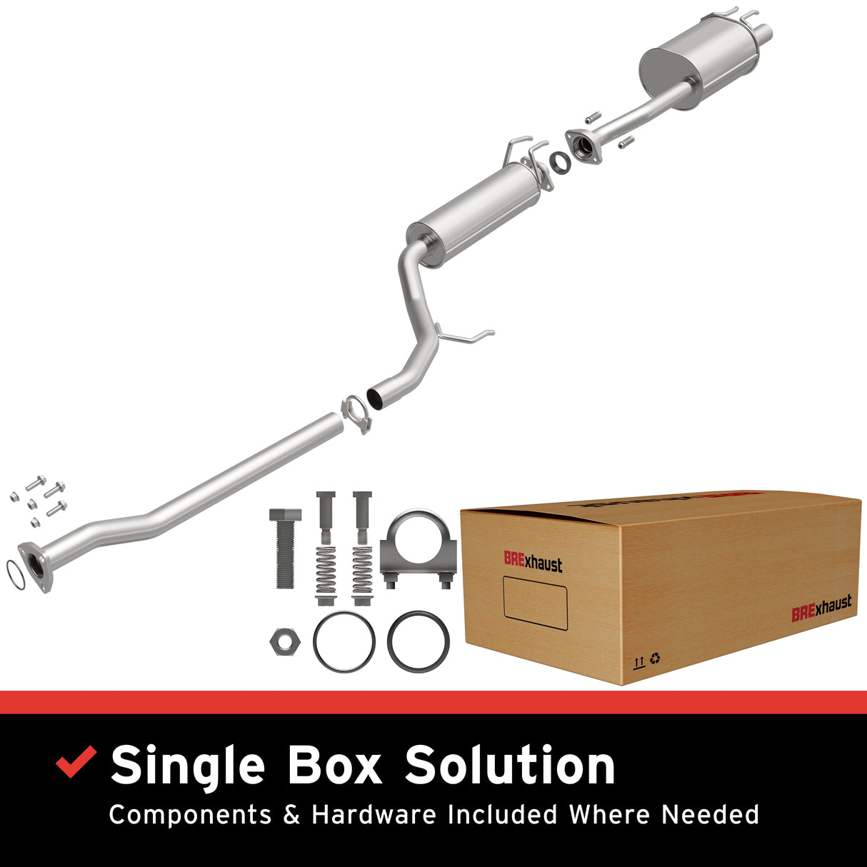 BRExhaust 2006-2011 Honda Civic 2.0L Direct-Fit Replacement Exhaust System BRExhaust Exhaust System Kit AXOPROS