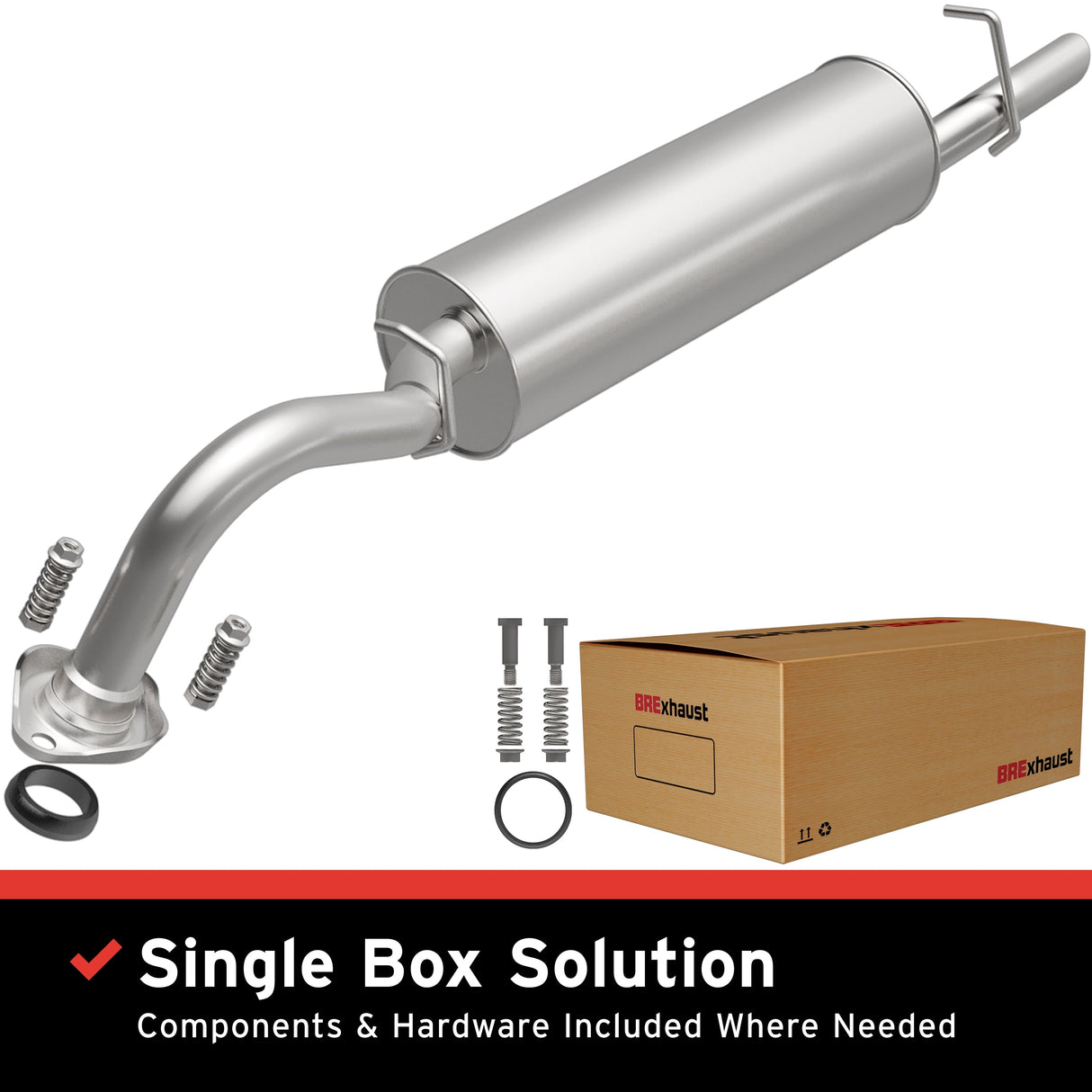 BRExhaust 2006-2012 Toyota Yaris 1.5L Direct-Fit Replacement Exhaust System BRExhaust Exhaust System Kit AXOPROS