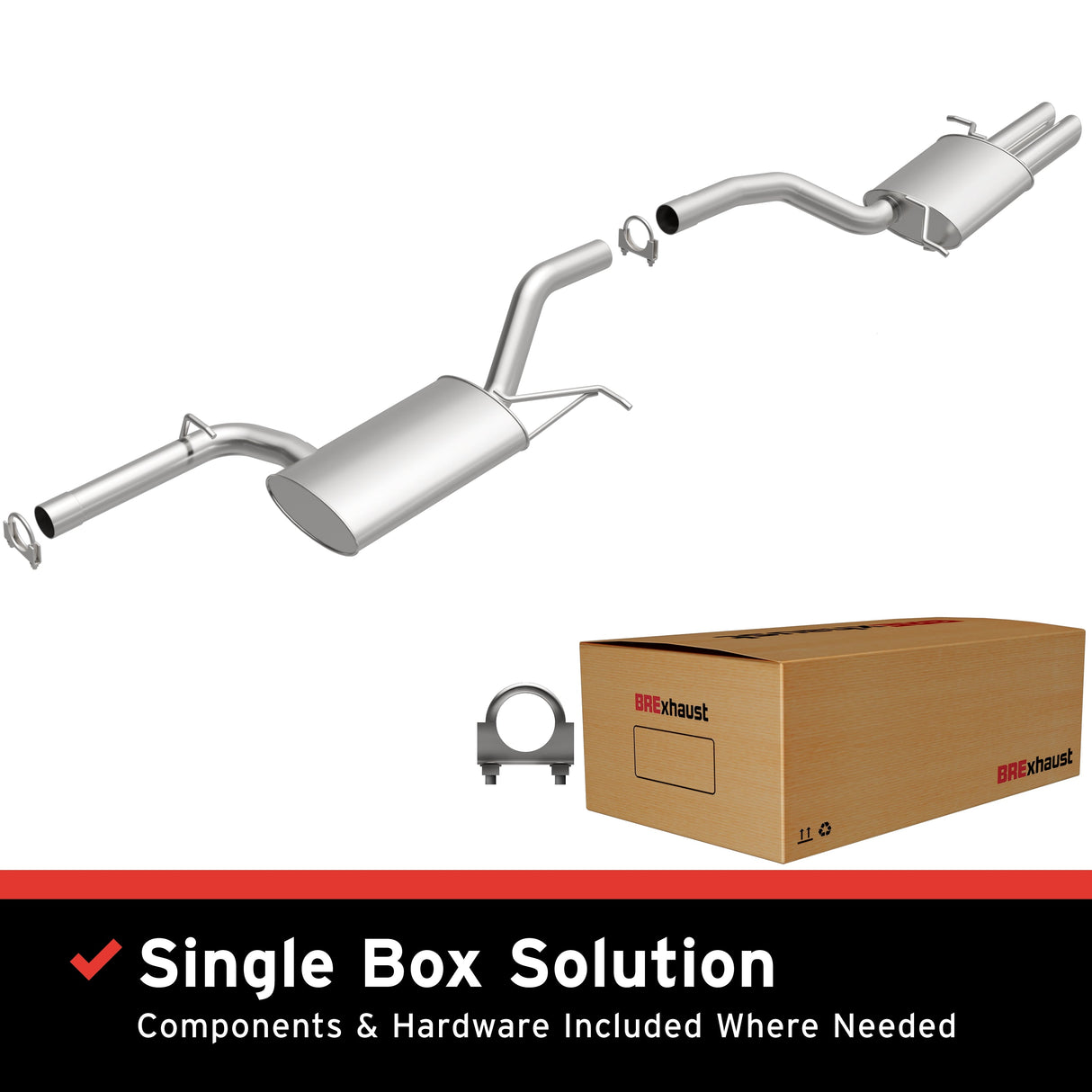 BRExhaust 2006-2013 Volkswagen Direct-Fit Replacement Exhaust System BRExhaust Exhaust System Kit AXOPROS