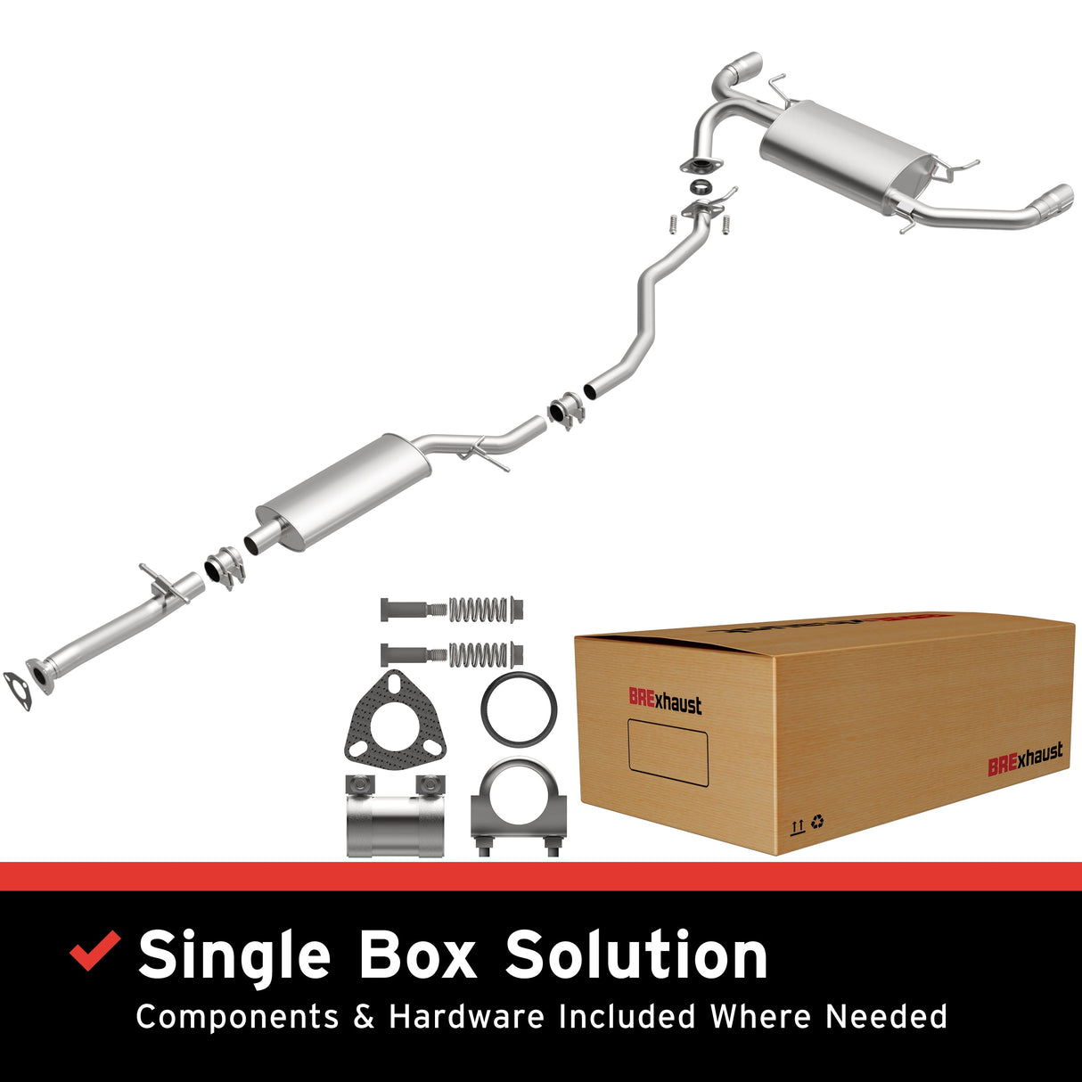 BRExhaust 2007-2009 Acura RDX 2.3L Direct-Fit Replacement Exhaust System BRExhaust Exhaust System Kit AXOPROS