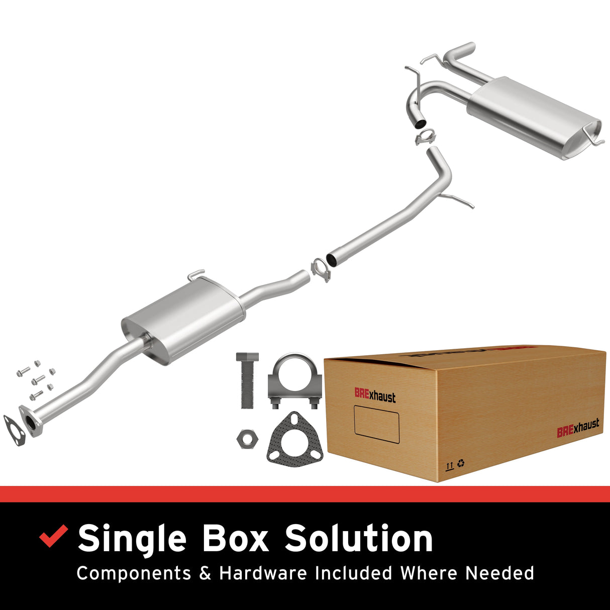 BRExhaust 2008-2010 Saturn Vue 2.4L Direct-Fit Replacement Exhaust System BRExhaust Exhaust System Kit AXOPROS