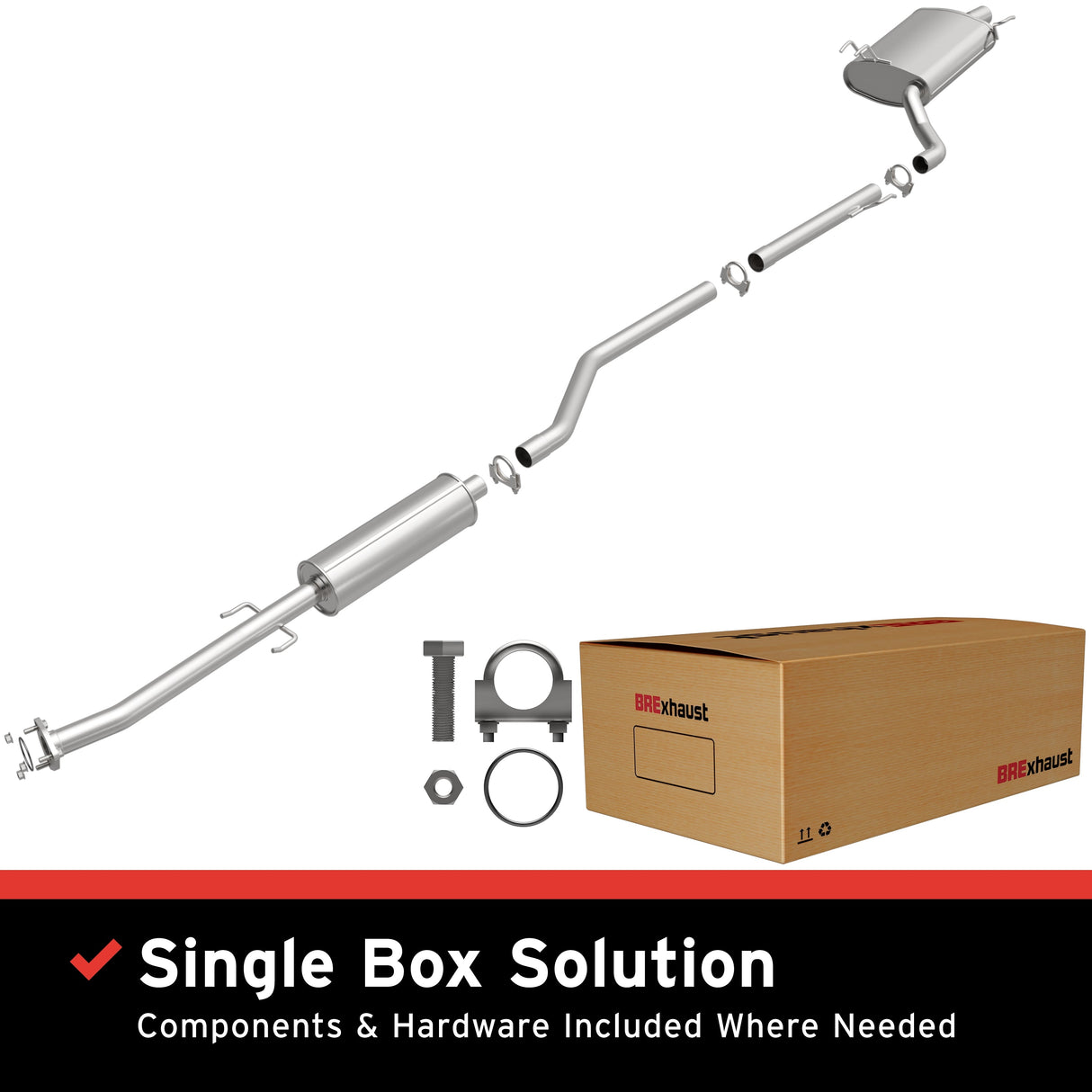 BRExhaust 2008-2012 Honda Accord 2.4L Direct-Fit Replacement Exhaust System BRExhaust Exhaust System Kit AXOPROS