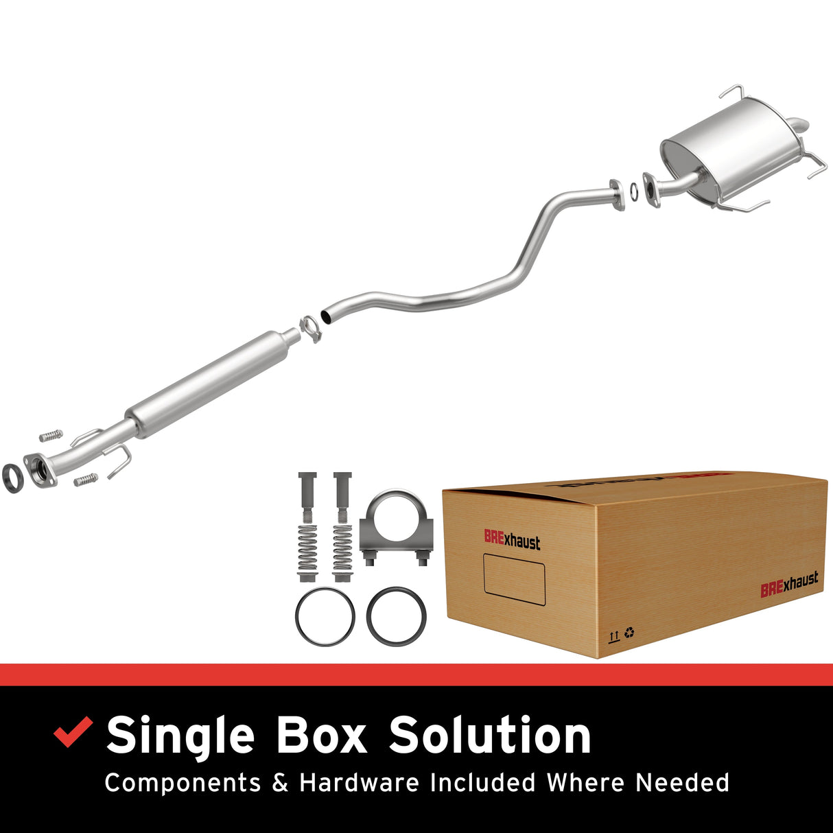 BRExhaust 2009-2014 Nissan Cube 1.8L Direct-Fit Replacement Exhaust System BRExhaust Exhaust System Kit AXOPROS