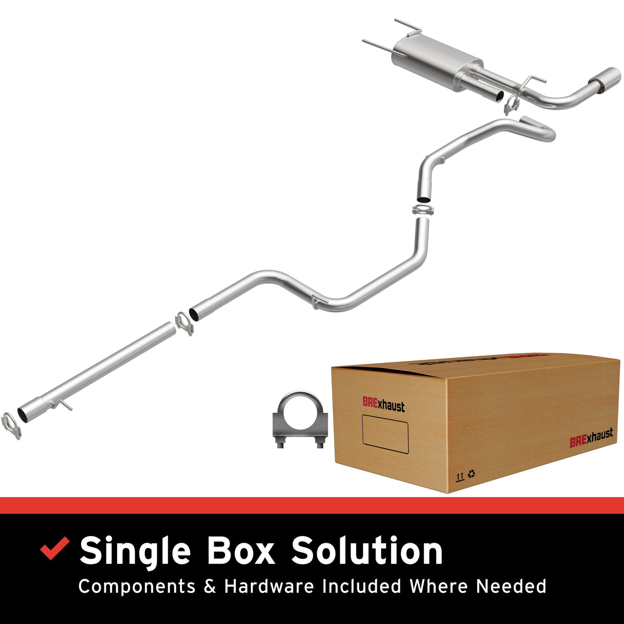 BRExhaust 2010-2013 Mazda 3 2.0L Direct-Fit Replacement Exhaust System BRExhaust Exhaust System Kit AXOPROS