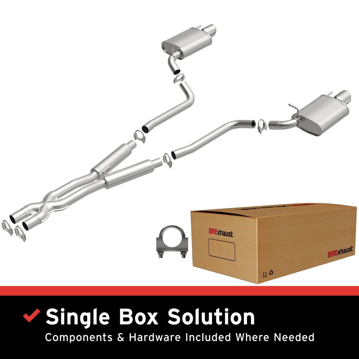 BRExhaust 2010-2014 Cadillac CTS Direct-Fit Replacement Exhaust System BRExhaust Exhaust System Kit AXOPROS