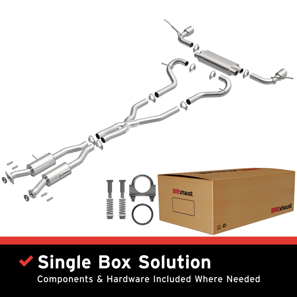 BRExhaust 2011-2022 Jeep Direct-Fit Replacement Exhaust System BRExhaust Exhaust System Kit AXOPROS