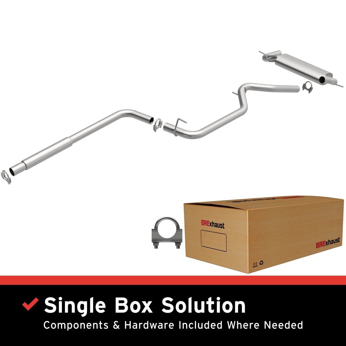 BRExhaust 2012-2017 Ford Focus 2.0L Direct-Fit Replacement Exhaust System BRExhaust Exhaust System Kit AXOPROS