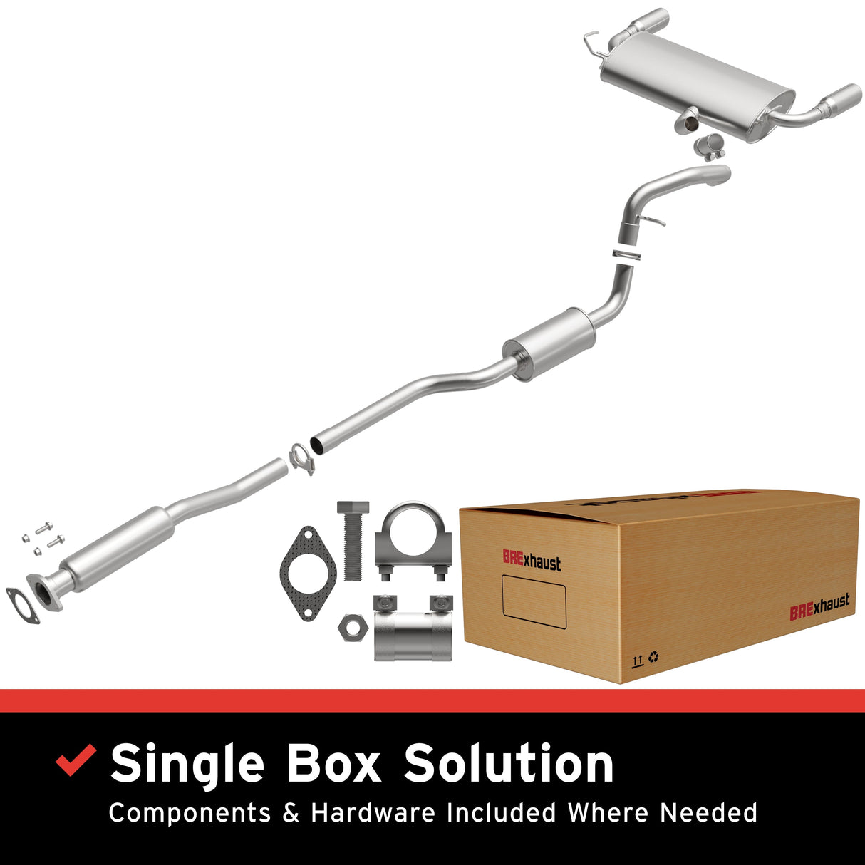 BRExhaust 2013-2018 Ford Escape Direct-Fit Replacement Exhaust System BRExhaust Exhaust System Kit AXOPROS