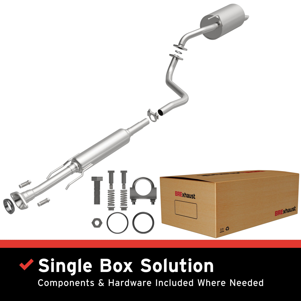 BRExhaust 2014-2017 Nissan Versa Note 1.6L Direct-Fit Replacement Exhaust System BRExhaust Exhaust System Kit AXOPROS