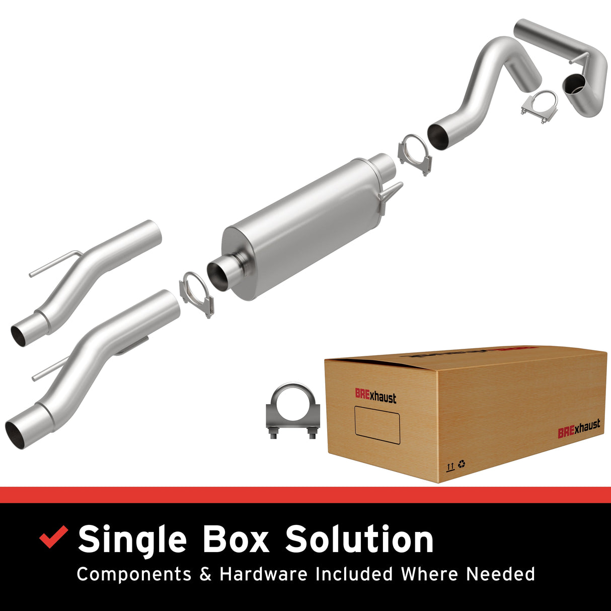 BRExhaust 2015-2023 Ford F-150 Direct-Fit Replacement Exhaust System BRExhaust Exhaust System Kit AXOPROS