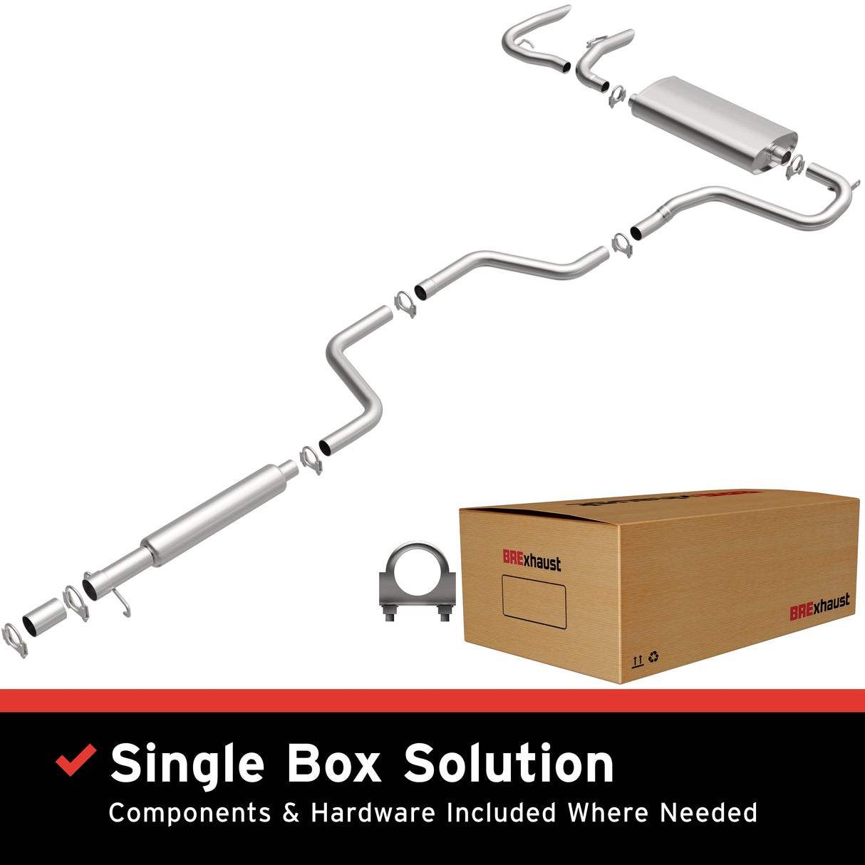 BRExhaust Direct-Fit Replacement Exhaust System 106-0497 BRExhaust Exhaust System Kit AXOPROS