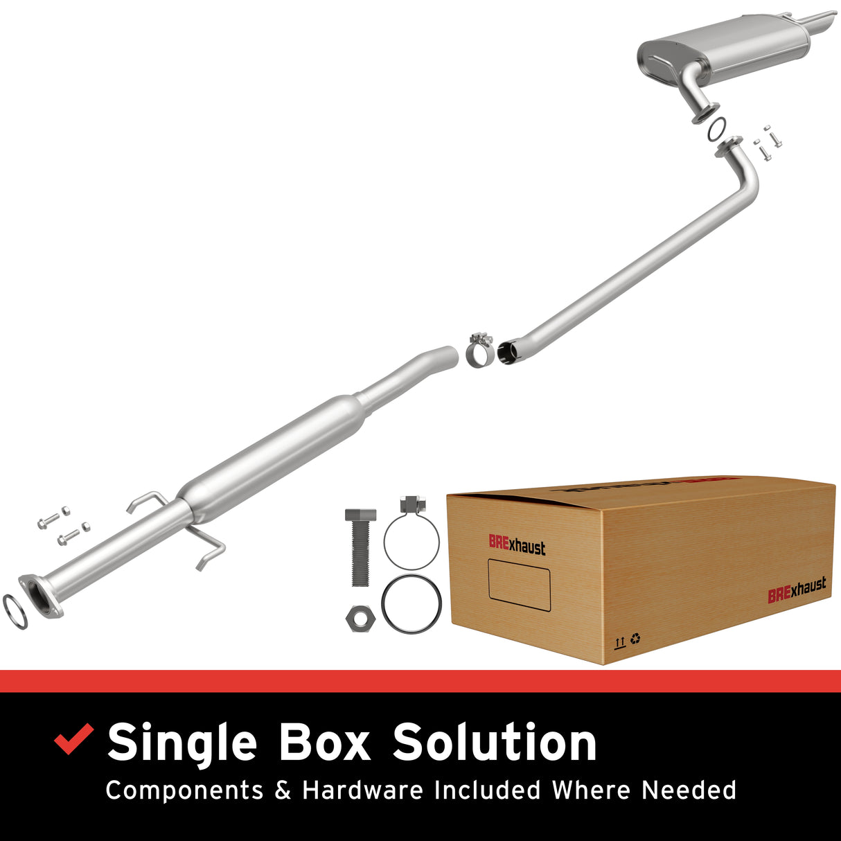 BRExhaust Stainless Steel Direct-Fit Replacement Exhaust System 116-0274 BRExhaust Exhaust System Kit AXOPROS