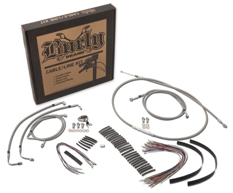 Burly Brand Control Kit 16in Gorilla - Stainless Steel Burly Brand Throttle Cable AXOPROS