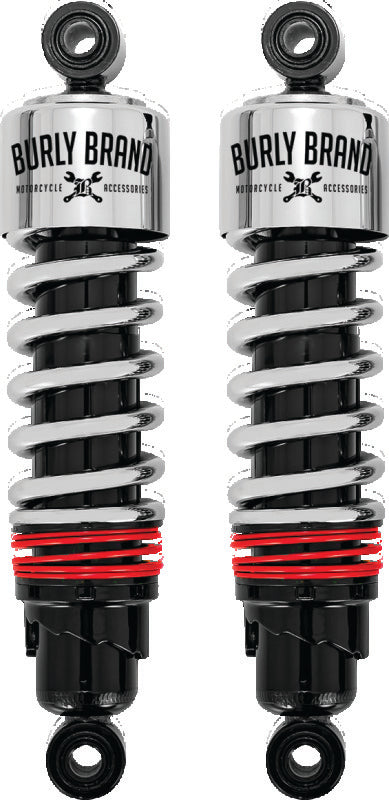 Burly Brand FLH Slammer Shocks - Chrome Burly Brand Shocks and Struts AXOPROS