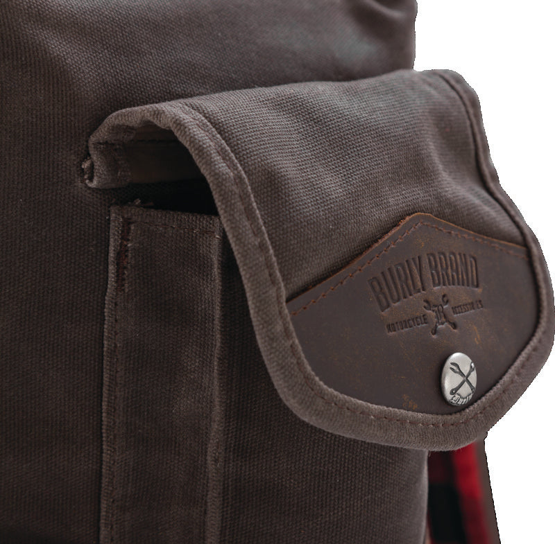 Burly Brand Voyager Sissy Bar Backpack - Dark Oak Burly Brand Bags - Saddlebags AXOPROS