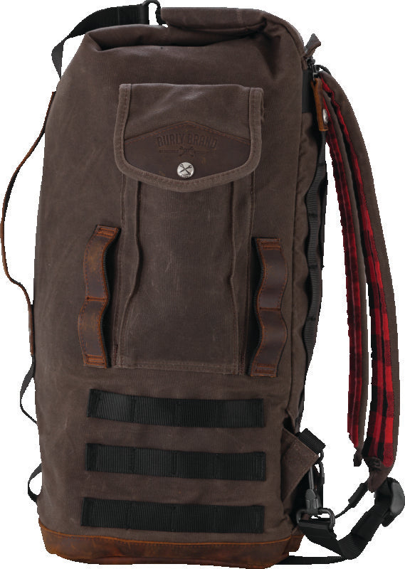 Burly Brand Voyager Sissy Bar Backpack - Dark Oak Burly Brand Bags - Saddlebags AXOPROS