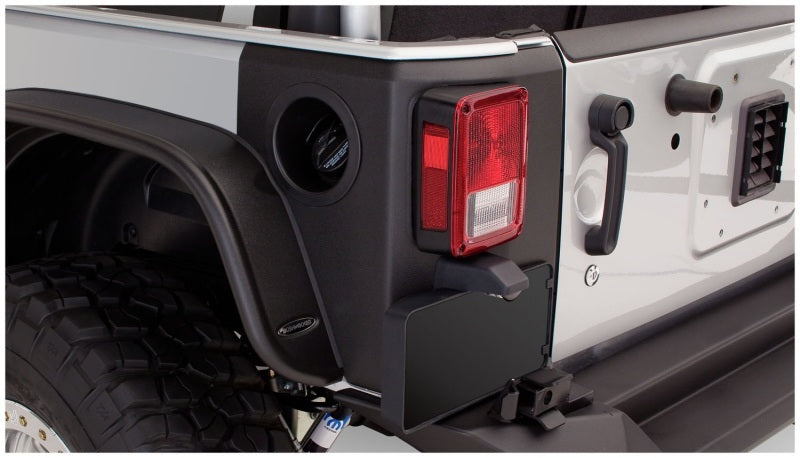 Bushwacker 07-18 Jeep Wrangler Trail Armor Rear Corners - Black Bushwacker Body Armor & Rock Rails AXOPROS