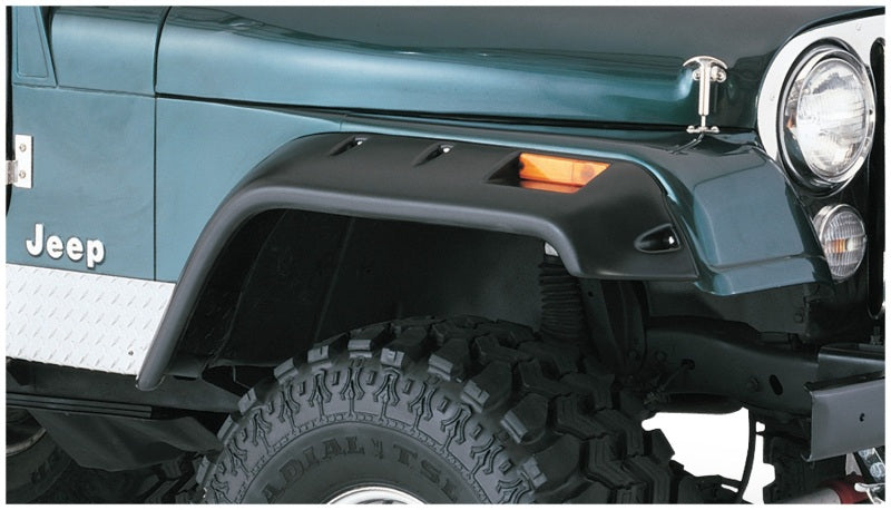Bushwacker 59-83 Jeep CJ5 Cutout Style Flares 4pc - Black Bushwacker Fender Flares  AXOPROS