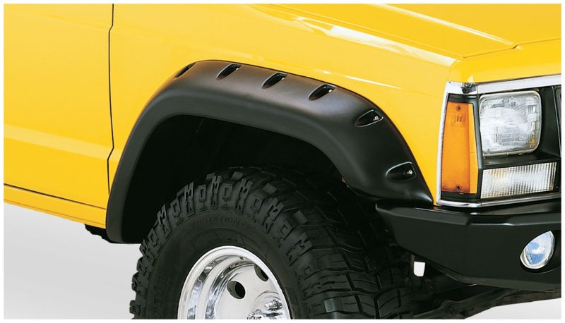 Bushwacker 84-01 Jeep Cherokee Cutout Style Flares 4pc Fits 2-Door Sport Utility Only - Black Bushwacker Fender Flares  AXOPROS