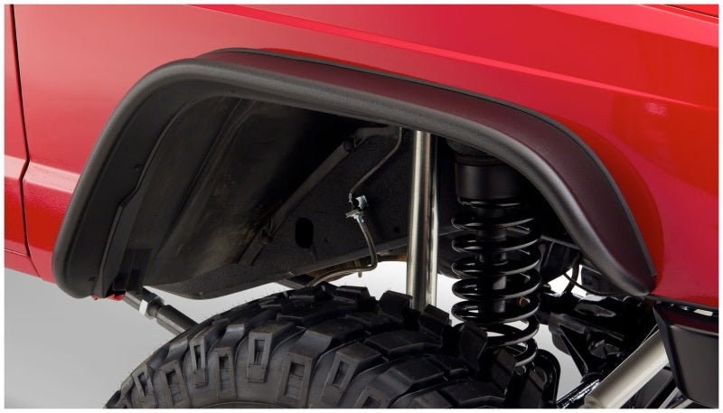 Bushwacker 84-01 Jeep Cherokee Flat Style Flares 2pc - Black Bushwacker Fender Flares  AXOPROS