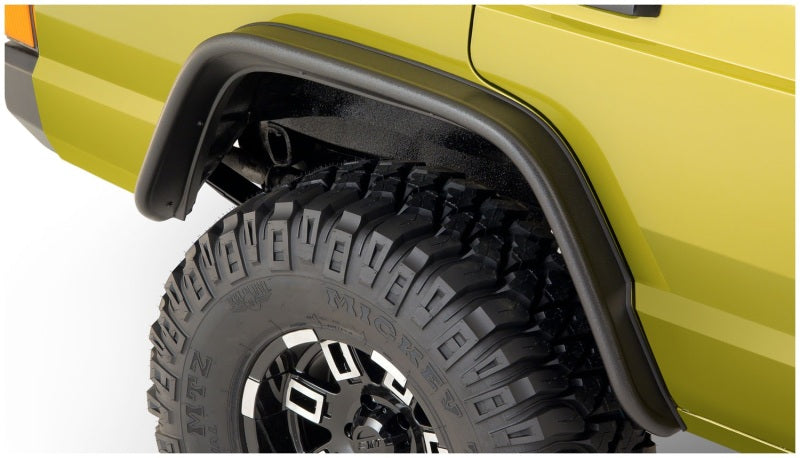 Bushwacker 84-01 Jeep Cherokee Flat Style Flares 4pc - Black Bushwacker Fender Flares  AXOPROS