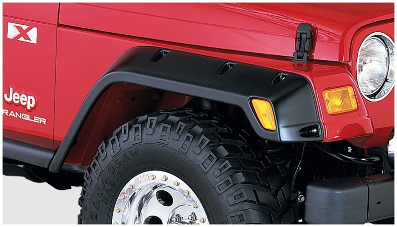 Bushwacker 97-06 Jeep TJ Pocket Style Flares 4pc - Black Bushwacker Fender Flares  AXOPROS