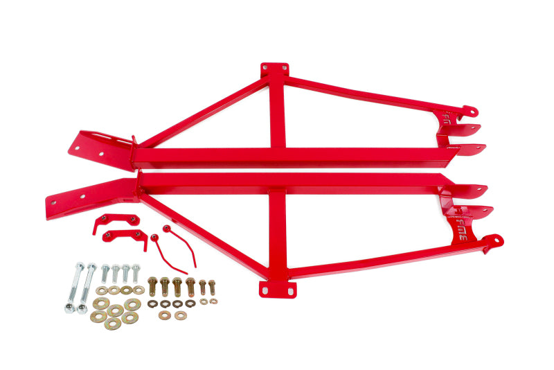 BMR 93-02 F-Body Non-Convertible Bolt-On 4-Point Subframe Connectors - Red BMR Suspension Chassis Bracing AXOPROS
