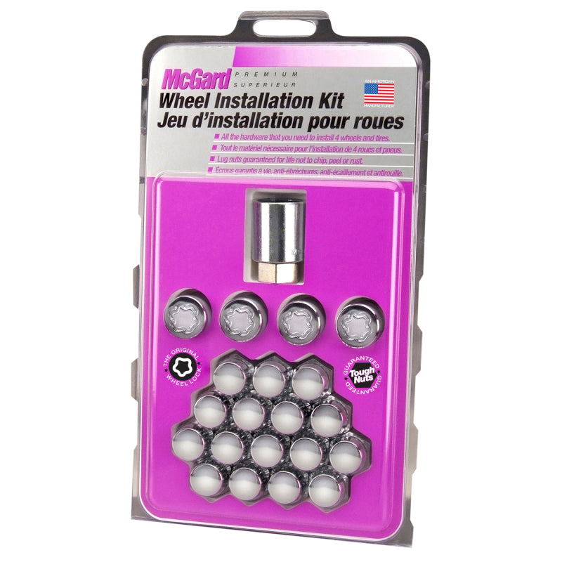 McGard 5 Lug Hex Install Kit (Clamshell) w/Locks (Cone Seat Nut) M12X1.5 / 13/16 Hex - Chrome McGard Lug Nuts AXOPROS