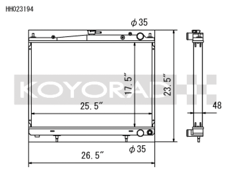 Koyo 00-02 Nissan Skyline GTR 2.6L Turbo Racing Radiator Koyo Radiators  AXOPROS