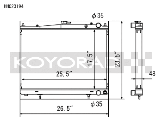Koyo 00-02 Nissan Skyline GTR 2.6L Turbo Racing Radiator Koyo Radiators  AXOPROS