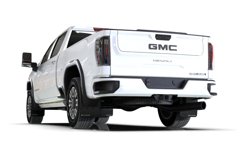 Rally Armor 20-26 GMC Sierra 2500/3500 HD Denali Black Mud Flap w/White Logo Rally Armor Mud Flaps AXOPROS