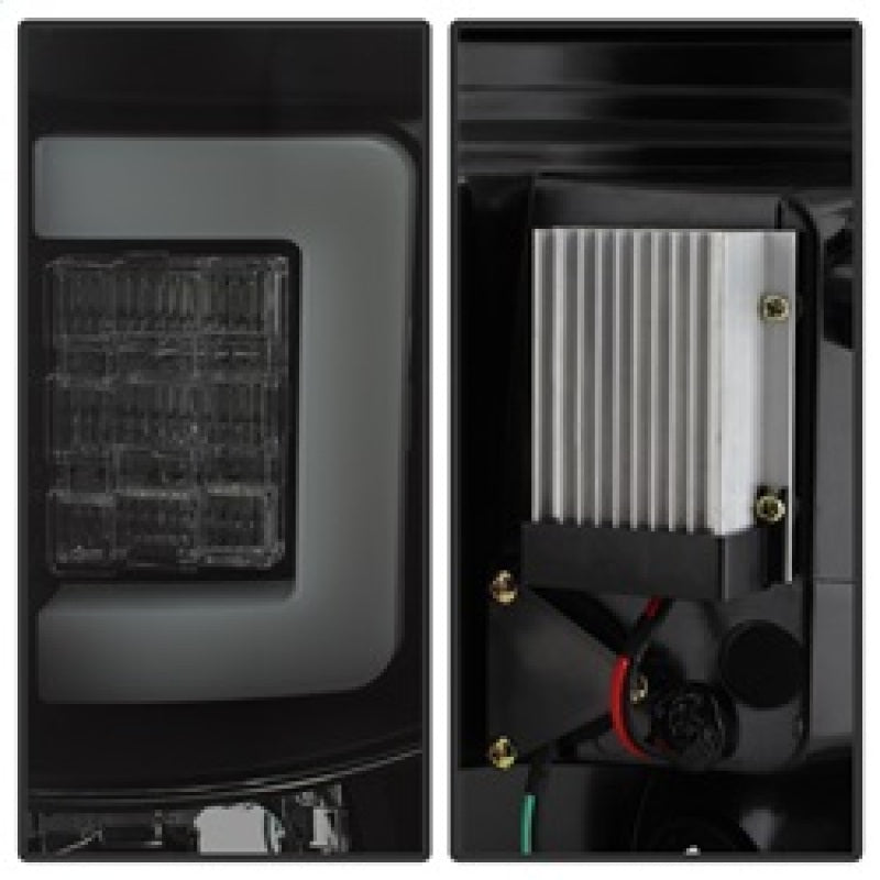 Spyder 09-14 Ford F150 V2 Light Bar LED Tail Lights - Blk Smoke (ALT-YD-FF15009V2-LBLED-BSM) SPYDER Tail Lights  AXOPROS