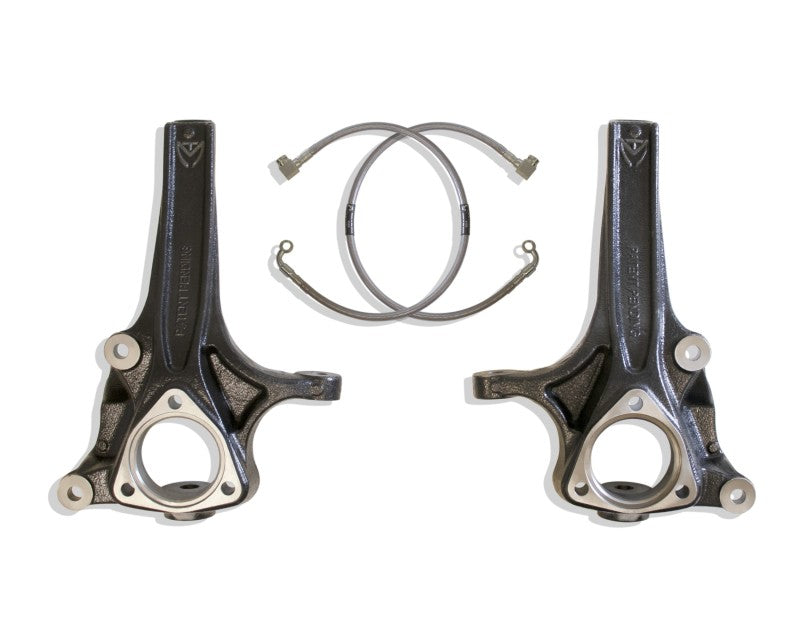 MaxTrac 2019+ RAM 1500 2WD 4in Front Lift Spindles w/Extended DOT Compliant Brake Lines Maxtrac Steering Knuckles & Spindles AXOPROS