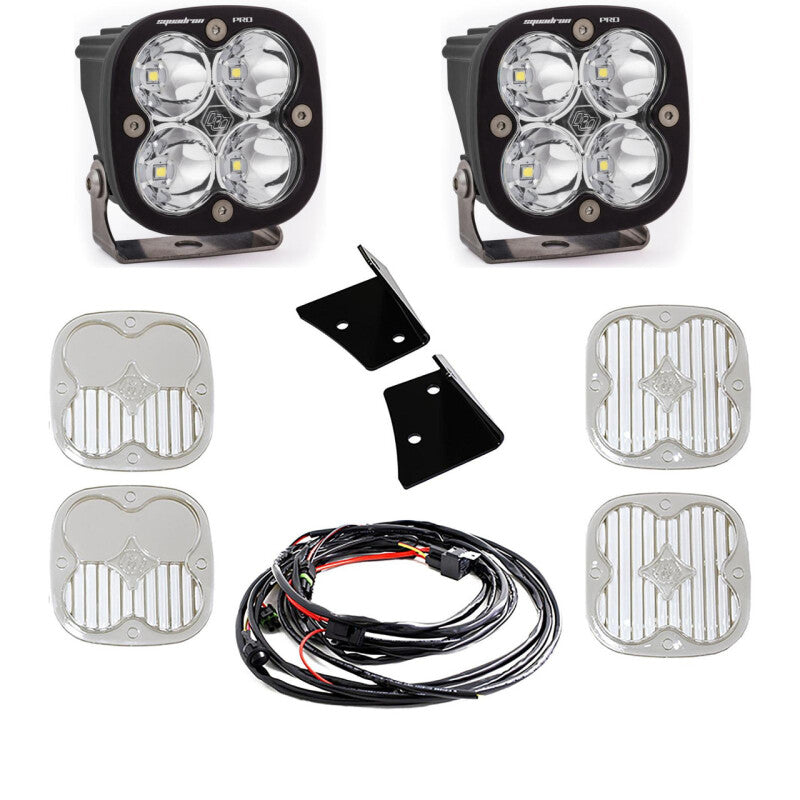 Baja Designs 07-18 Jeep Wrangler JK Squadron Pro Spot A-Pillar Kit LED Light Pods - White Baja Designs Light Bars & Cubes AXOPROS