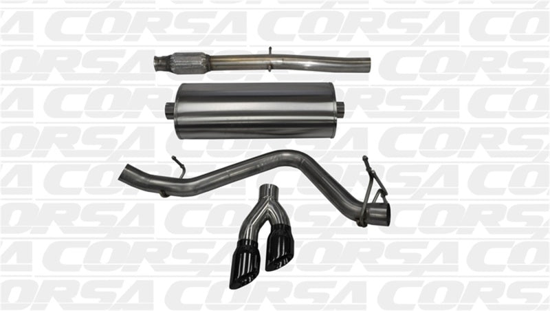 Corsa 14-19 GMC Sierra/Chevy Silv 1500 Crew Cab/Short Bed 5.3L V8 Black Sport Single Side CB Exhaust CORSA Performance Catback AXOPROS