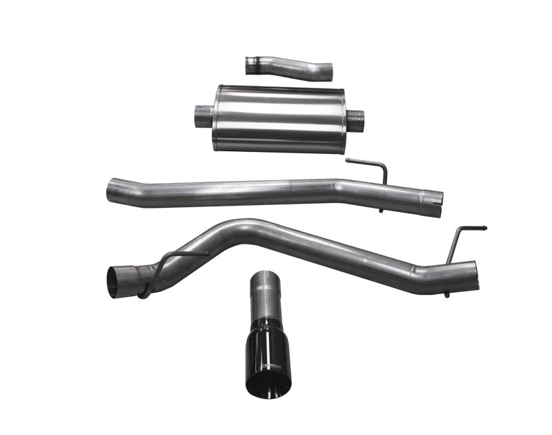 Corsa 20-25 Jeep Gladiator JT 3.6L Single Side Exit Cat-Back Exhaust System w/ Single 4in Black Tip CORSA Performance Catback AXOPROS