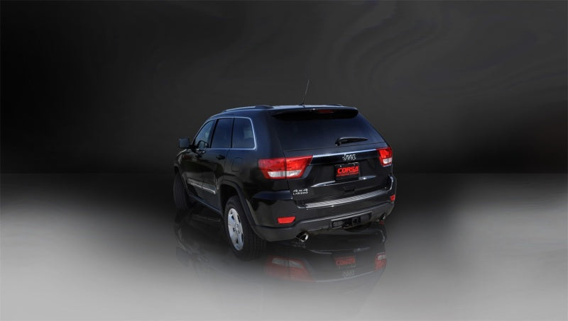 Corsa 2011-2021 Jeep Grand Cherokee Black 2.5in Dual Rear Exit Cat-Back Exhaust CORSA Performance Catback AXOPROS